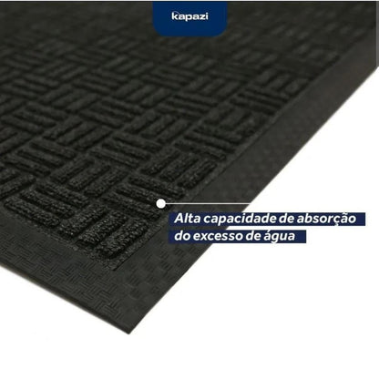 Tapete Capacho Kapazi Waterkap Preto Retenção de Umidade 60x90cm