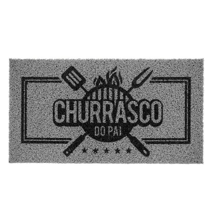 Tapete Capacho Vinil Kapazi Churrasqueira Cinza 40x75cm