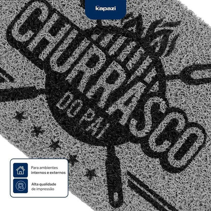 Tapete Capacho Vinil Kapazi Churrasqueira Cinza 40x75cm