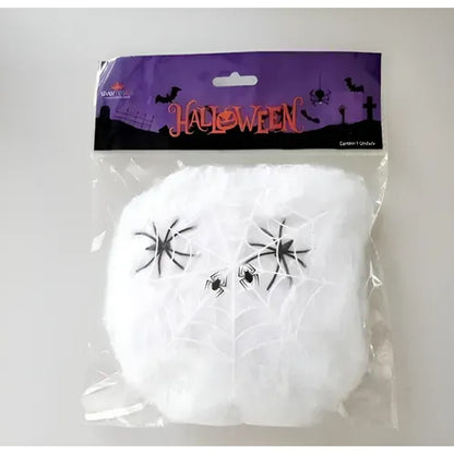 Teia de Aranha Artificial para Decoração de Halloween Silver Festas