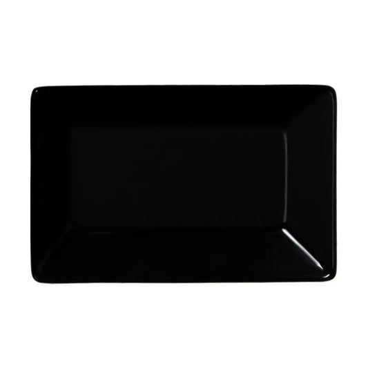 Travessa Oriental Retangular Scalla Cerâmica Preta 22x14,5cm