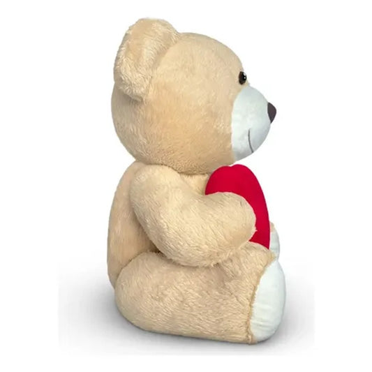 Urso de Pelúcia com Coração Sunn Toys 15cm Antialérgico