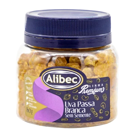 Uva Passa Branca Sem Semente Alibec Pote 160g