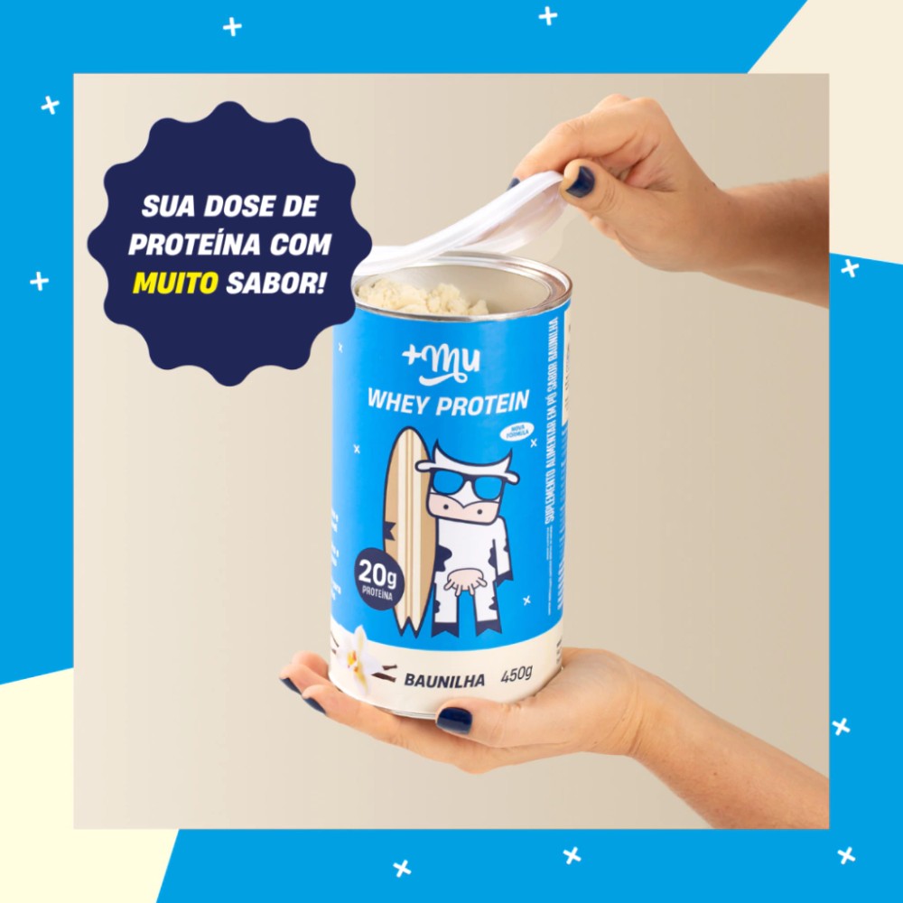 Whey Protein Concentrado Mais Mu Sabor Baunilha 450g 18g Proteína