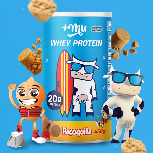 Whey Protein Mais Mu Sabor Paçoquita 450g 18g Proteína