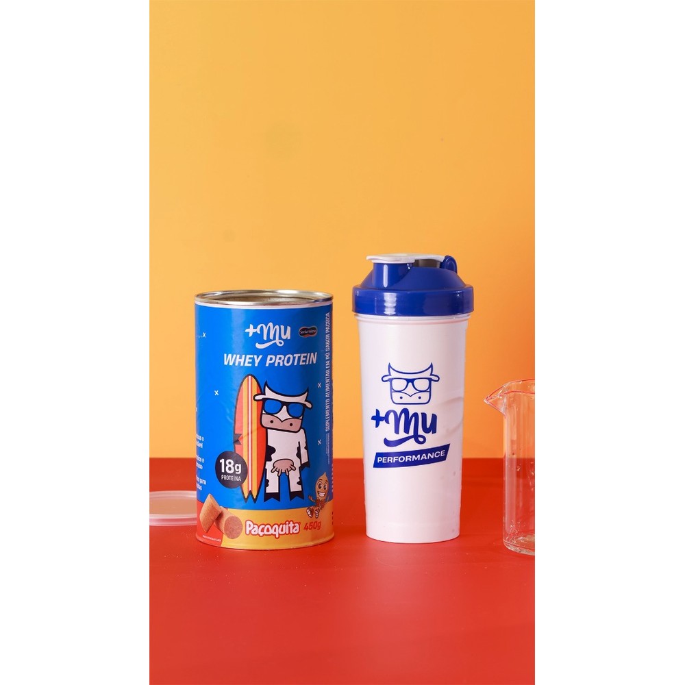 Whey Protein Mais Mu Sabor Paçoquita 450g 18g Proteína