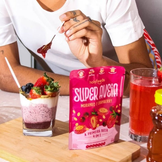 Super Aveia Morango com Cranberry 66g Holyfoods