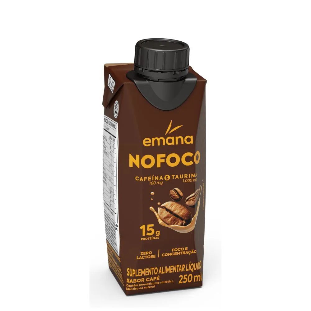 Suplemento Alimentar Líquido Nofoco Sabor Café 250ml emana