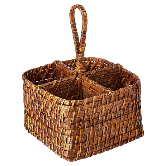 SUPORTE PARA TALHERES EM RATTAN 27X19X19CM KENYA