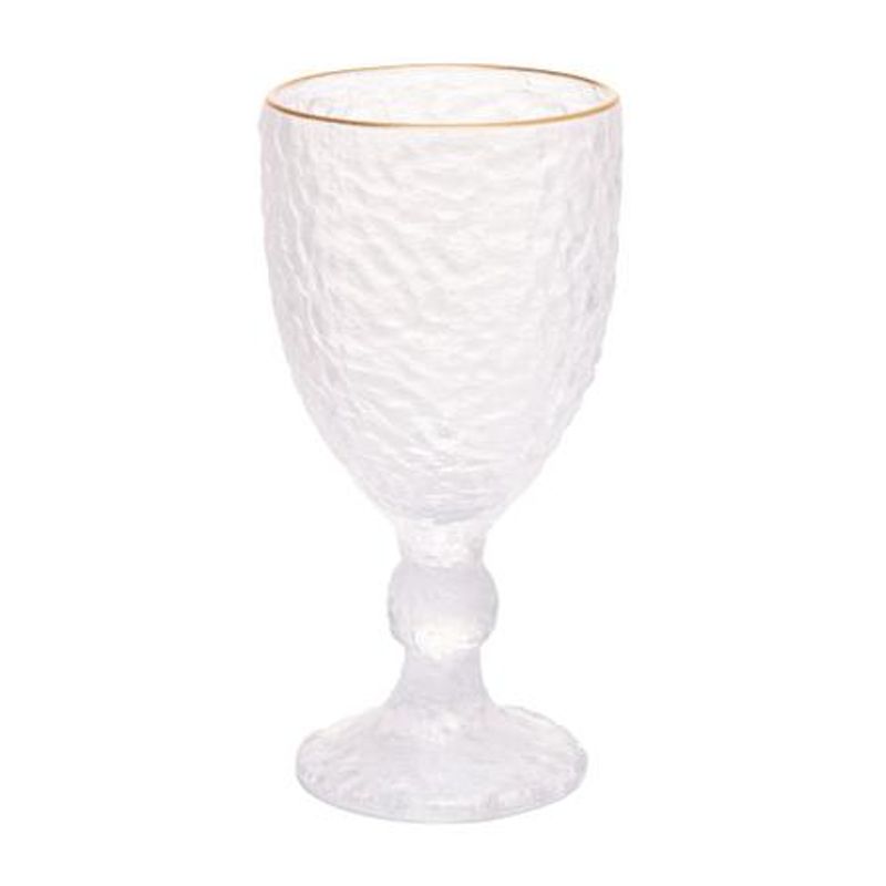 Taca De Agua De Cristal Martelado Com Fio De Ouro Petra 320ml Lyor
