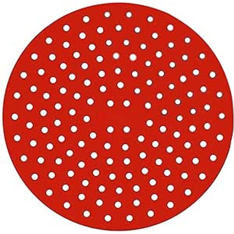 Tapete de Silicone Redondo para Air Fryer Vermelho 20x20x0,2cm