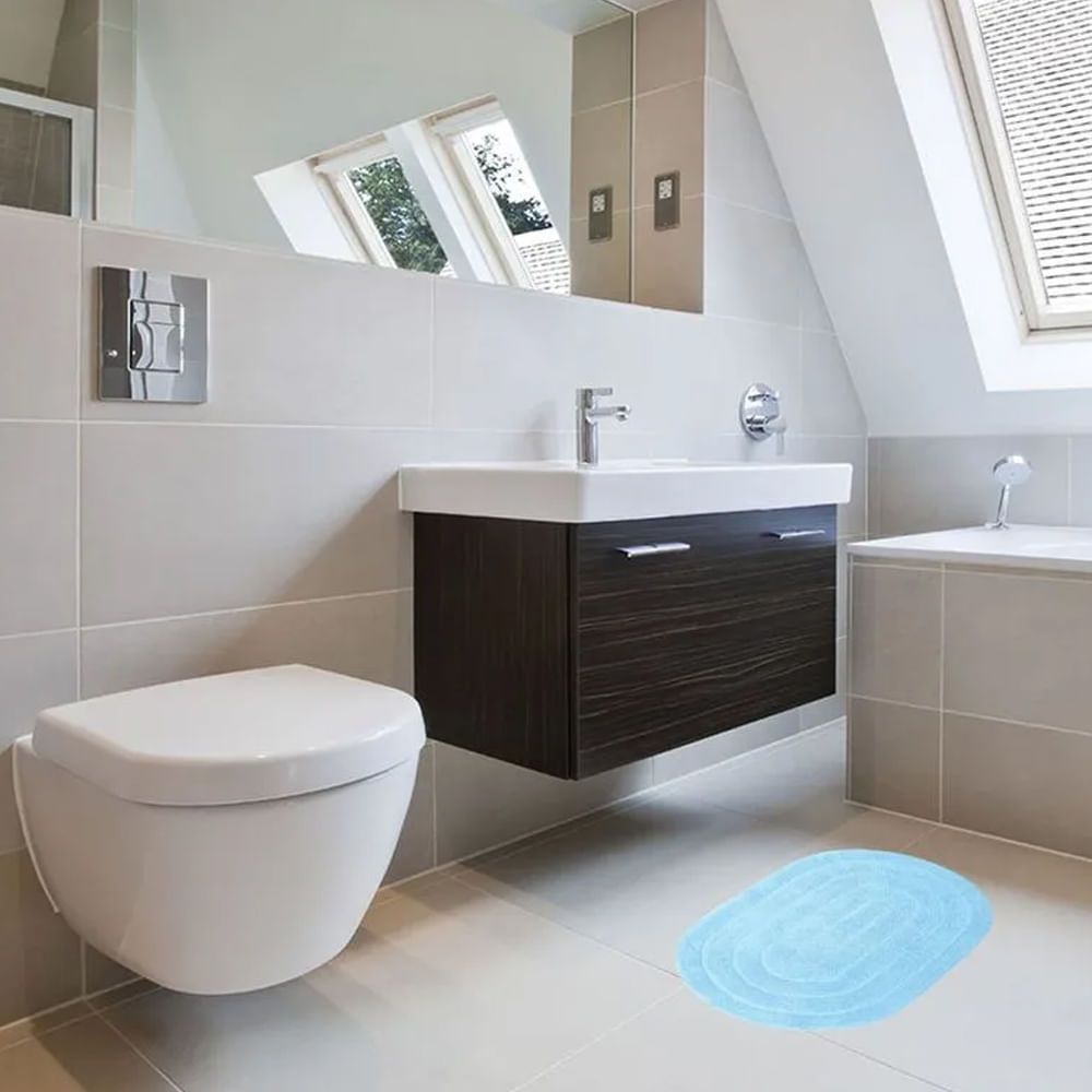 Tapete Oval Allegro Azul Ceu 40x60cm