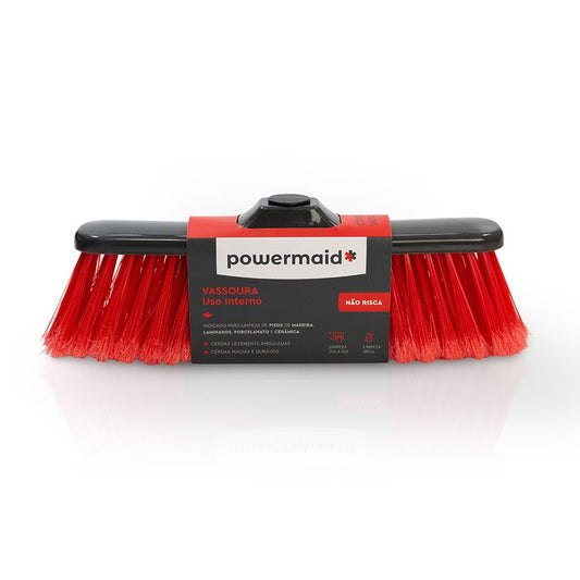 Vassoura Uso Interno Vermelho com Cinza 27,5x4,7x10,5cm
