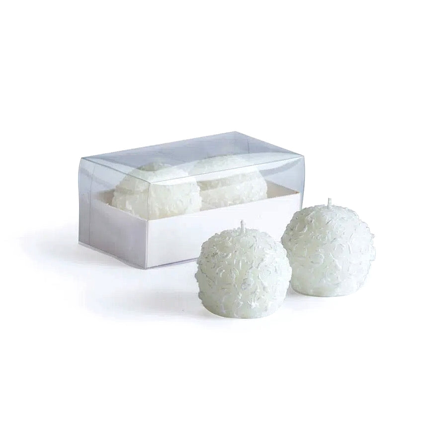 VELA DECORATIVA ESFERA BRANCA 2UN 6CM VIZAPI