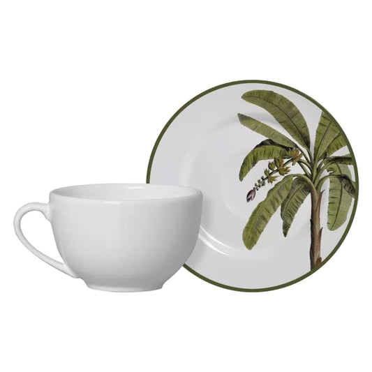 Xícara de Chá com Pires Palmeira 200ml Alleanza