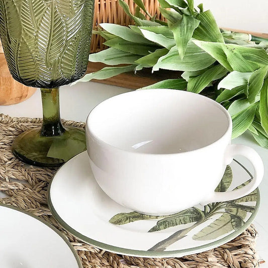 Xícara de Chá com Pires Palmeira 200ml Alleanza